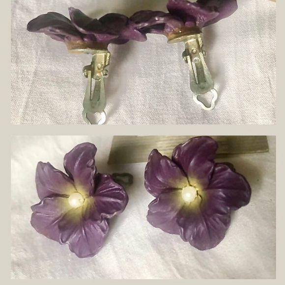 Vintage clip on earrings - 2 pair one gold tone -one silver tone - Picture 4 of 8